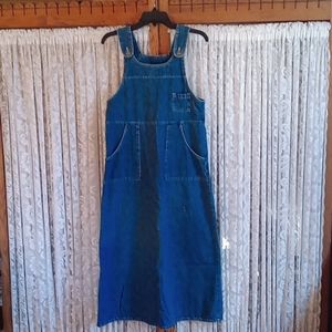 Vintage denim bib dress by Studio Ease..  size 6p